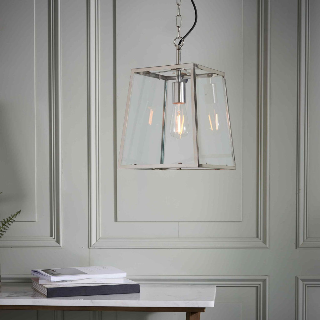 76225 Hurst 1 Light Pendant Nickel Clear