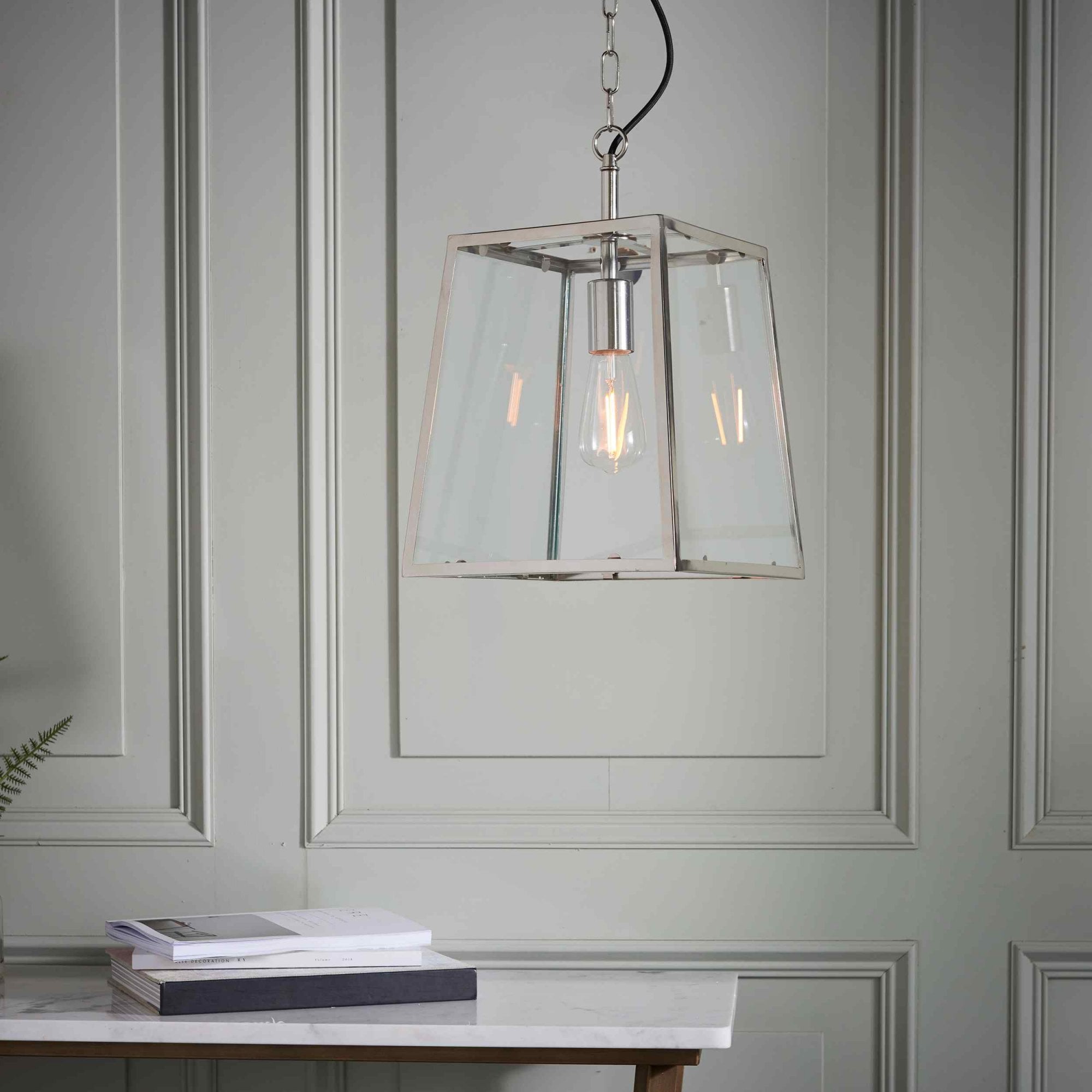 76225 Hurst 1 Light Pendant Nickel Clear