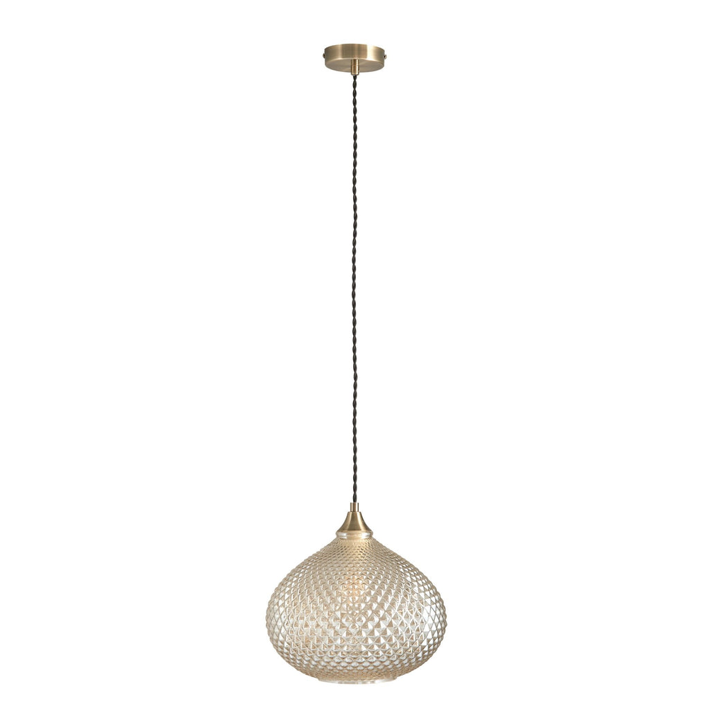 95480 Livia 1 Light Pendant Champagne Brass
