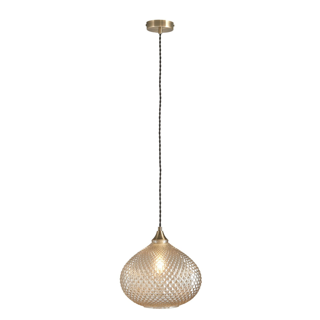 95480 Livia 1 Light Pendant Champagne Brass