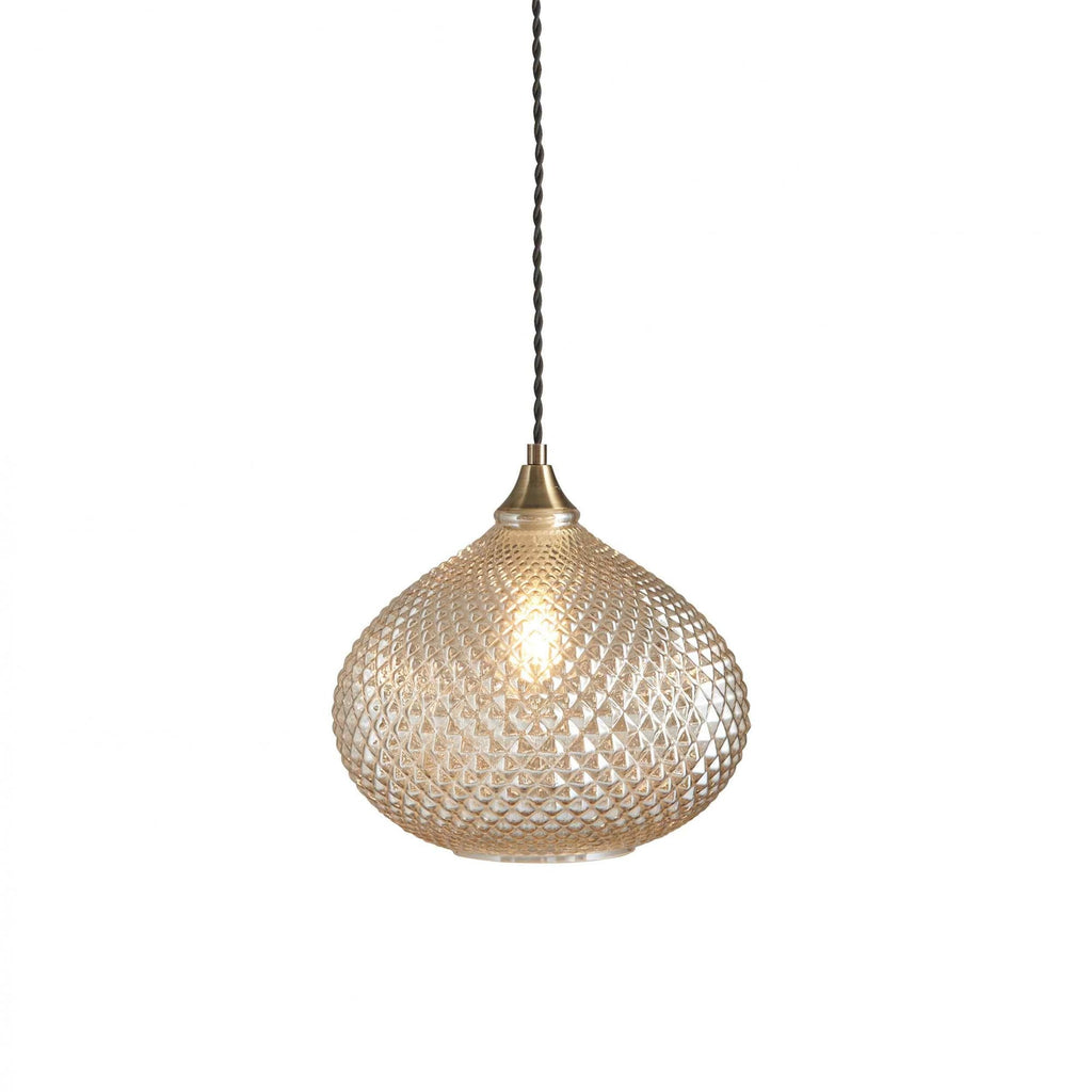95480 Livia 1 Light Pendant Champagne Brass