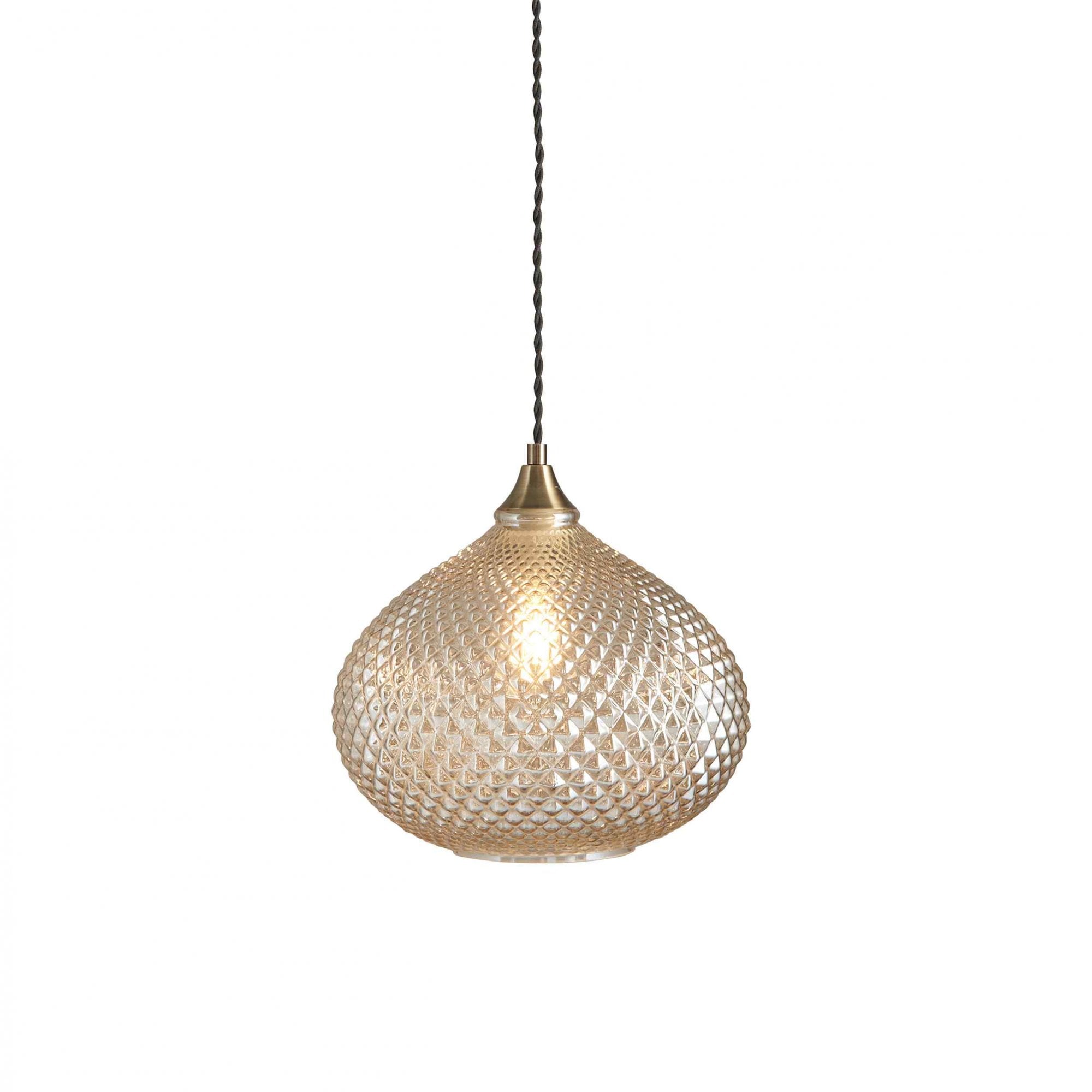 95480 Livia 1 Light Pendant Champagne Brass