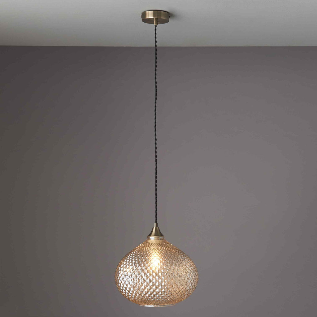 95480 Livia 1 Light Pendant Champagne Brass