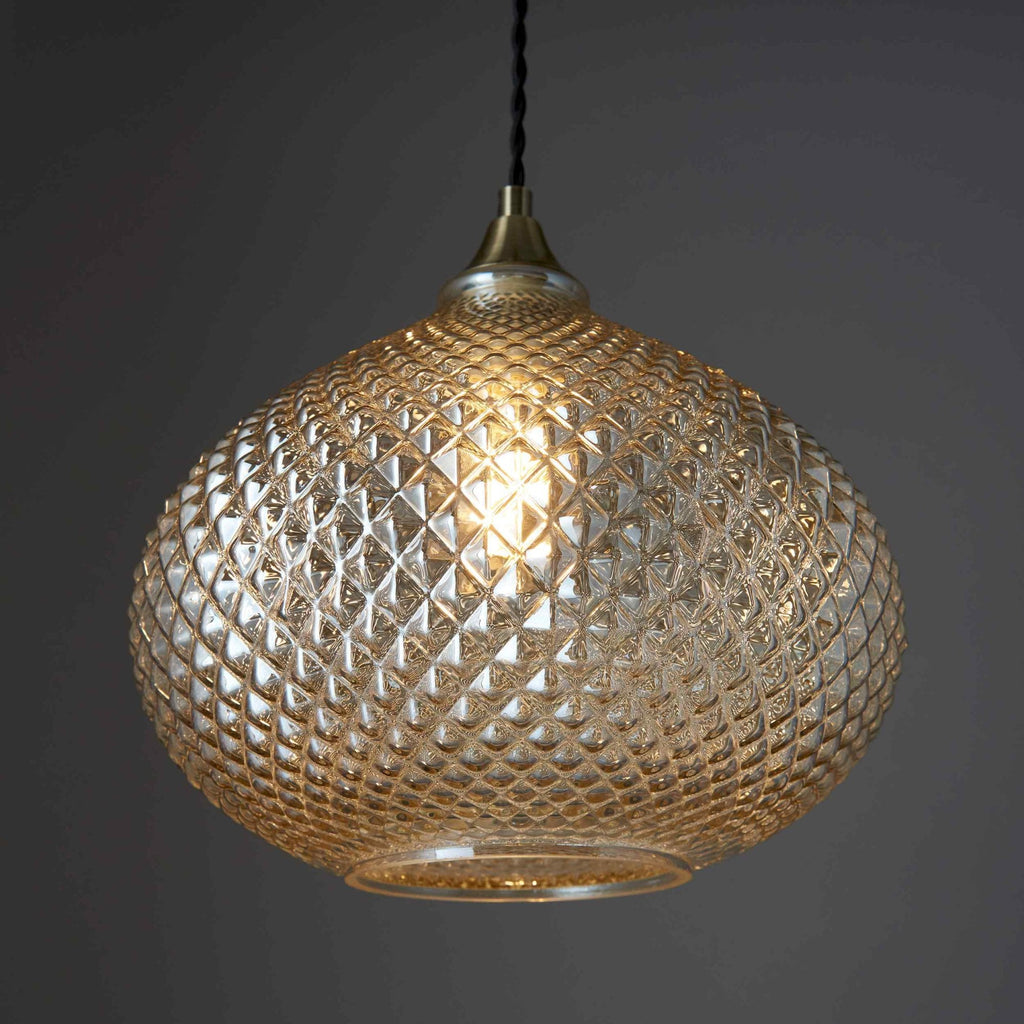 95480 Livia 1 Light Pendant Champagne Brass