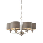 94381 Highclere 6 Light Pendant Nickel Grey