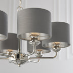 94381 Highclere 6 Light Pendant Nickel Grey