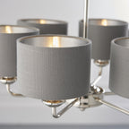 94381 Highclere 6 Light Pendant Nickel Grey