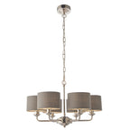 94381 Highclere 6 Light Pendant Nickel Grey