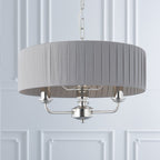94394 Highclere 3 Light Pendant Nickel Grey