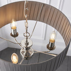 94394 Highclere 3 Light Pendant Nickel Grey
