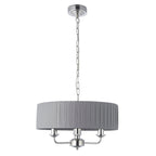 94394 Highclere 3 Light Pendant Nickel Grey