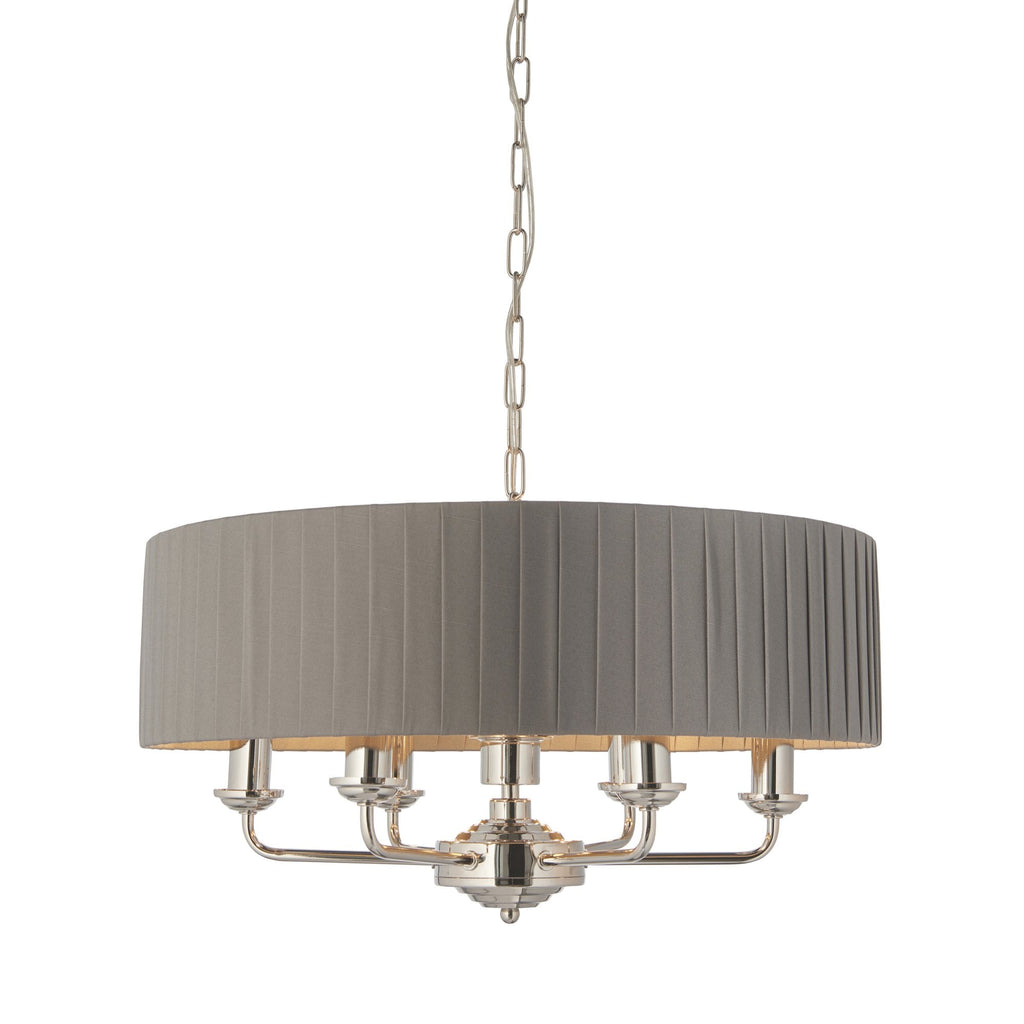 94397 Highclere 6 Light Pendant Nickel Grey