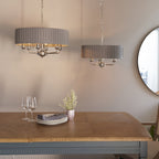 94397 Highclere 6 Light Pendant Nickel Grey