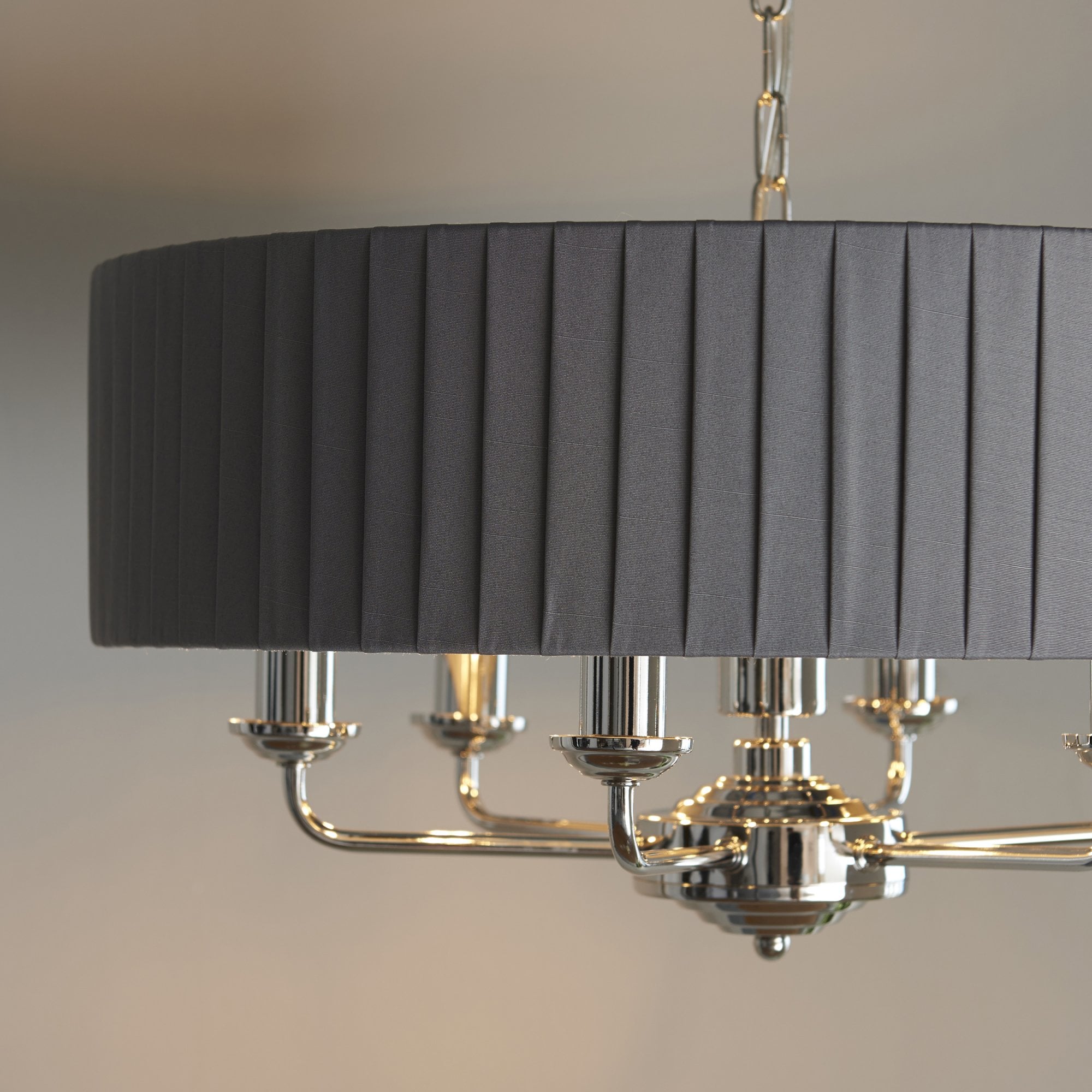 94397 Highclere 6 Light Pendant Nickel Grey