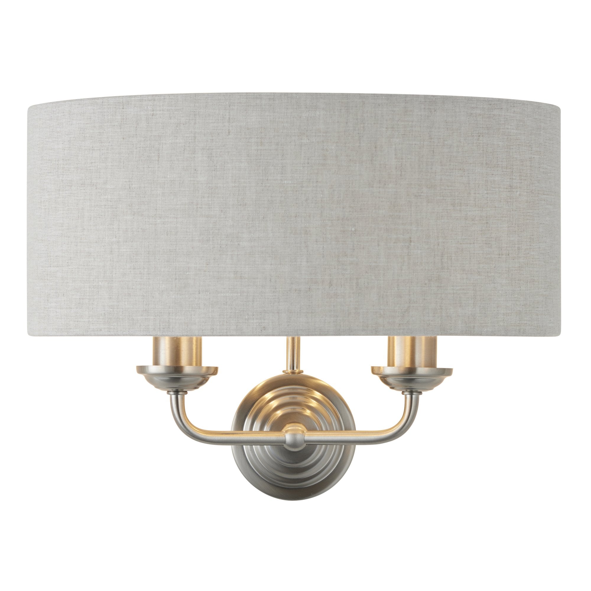 94403 Highclere 2 Light Wall Light Chrome Linen