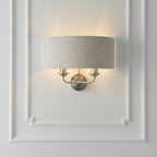 94403 Highclere 2 Light Wall Light Chrome Linen
