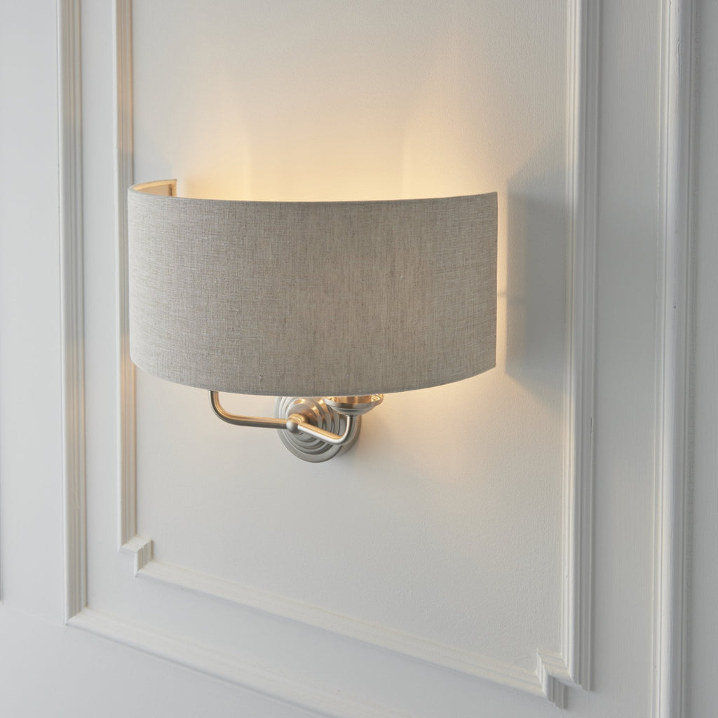 94403 Highclere 2 Light Wall Light Chrome Linen