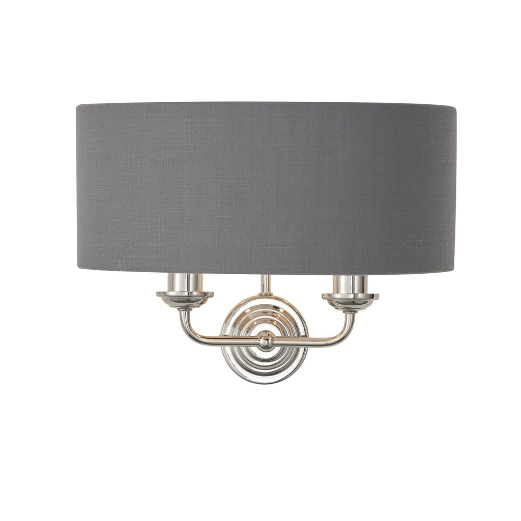 94406 Highclere 2 Light Wall Light Nickel Grey