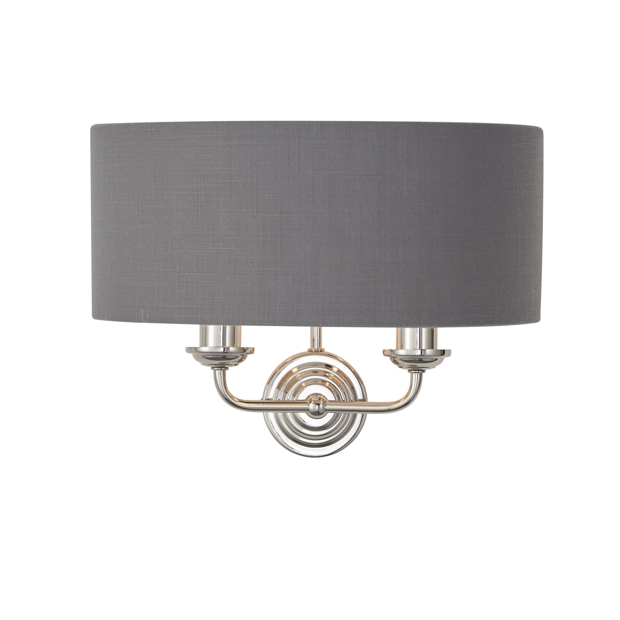 94406 Highclere 2 Light Wall Light Nickel Grey