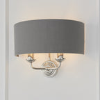 94406 Highclere 2 Light Wall Light Nickel Grey