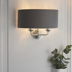 94406 Highclere 2 Light Wall Light Nickel Grey