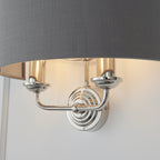 94406 Highclere 2 Light Wall Light Nickel Grey