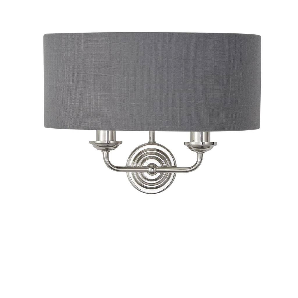 94406 Highclere 2 Light Wall Light Nickel Grey