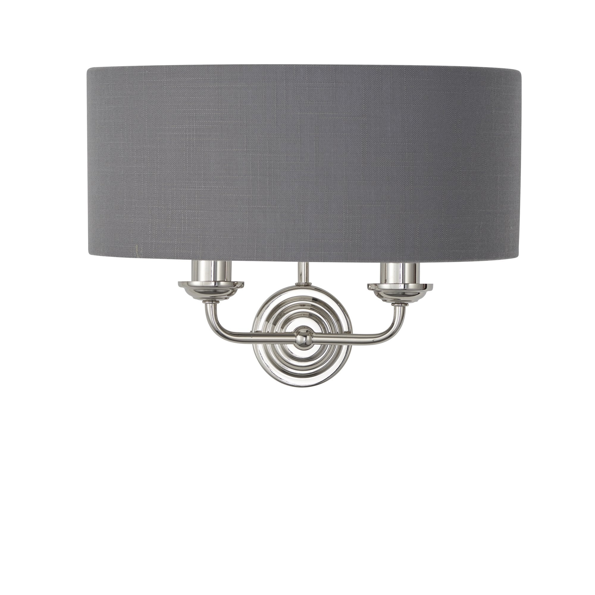94406 Highclere 2 Light Wall Light Nickel Grey