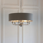 94415 Highclere 8 Light Pendant Nickel Grey