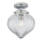 96489 Cheston 1 Light Bathroom Flush Ceiling Light Chrome Clear