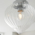96489 Cheston 1 Light Bathroom Flush Ceiling Light Chrome Clear