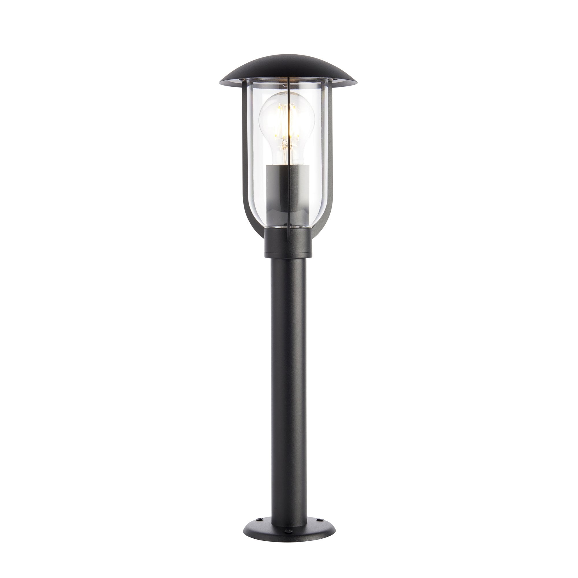 96923 Quinn 1 Light Outdoor Floor Lamp Black Clear