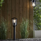 96923 Quinn 1 Light Outdoor Floor Lamp Black Clear