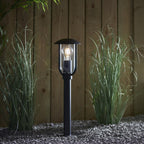 96923 Quinn 1 Light Outdoor Floor Lamp Black Clear