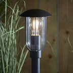 96923 Quinn 1 Light Outdoor Floor Lamp Black Clear