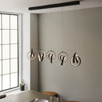 97624 Cosma LED 5 Light Pendant Black White