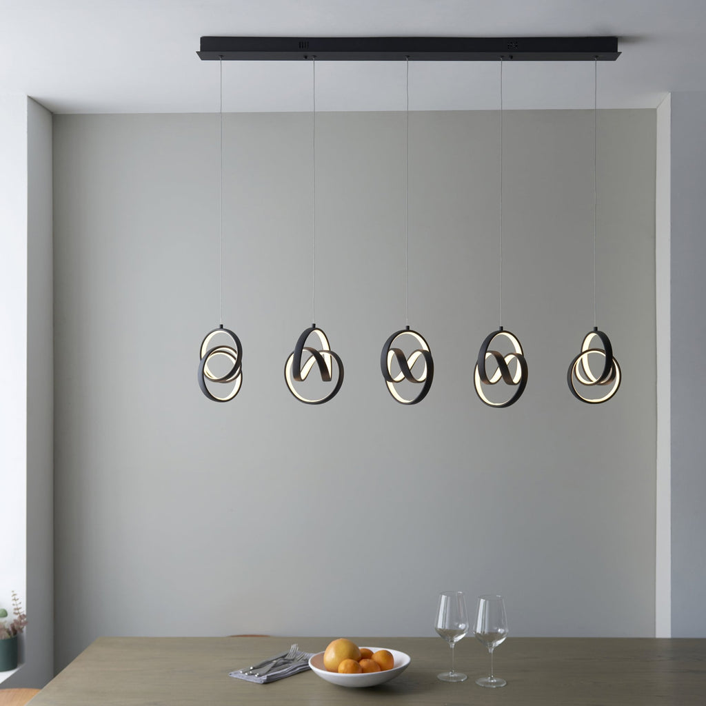 97624 Cosma LED 5 Light Pendant Black White