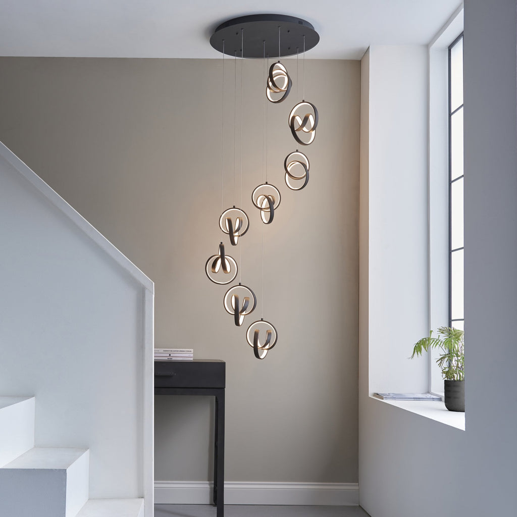 97625 Cosma LED 8 Light Pendant Black White