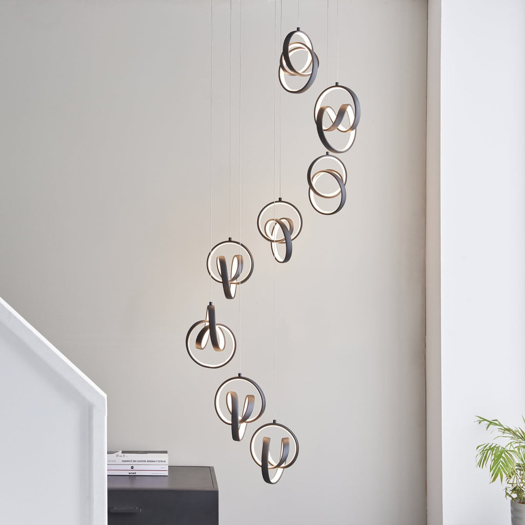 97625 Cosma LED 8 Light Pendant Black White