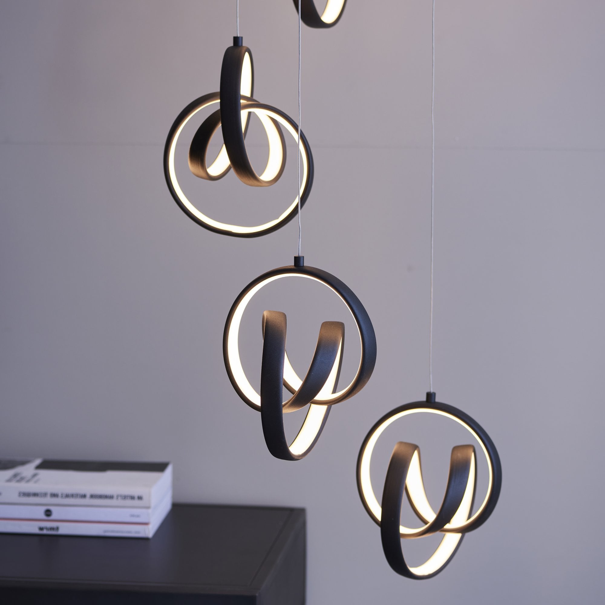 97625 Cosma LED 8 Light Pendant Black White