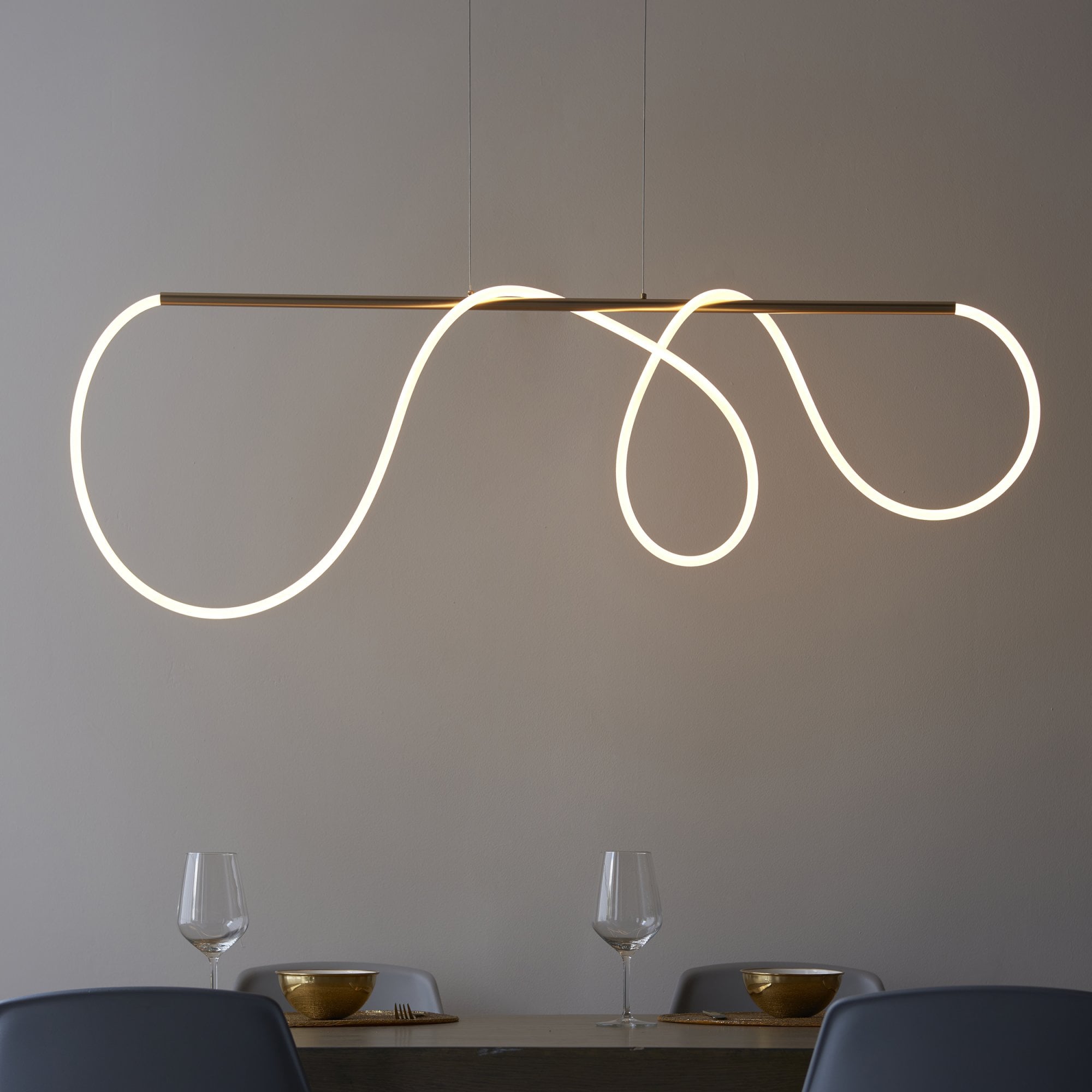 97629 Attalea LED 1 Light Pendant Gold White