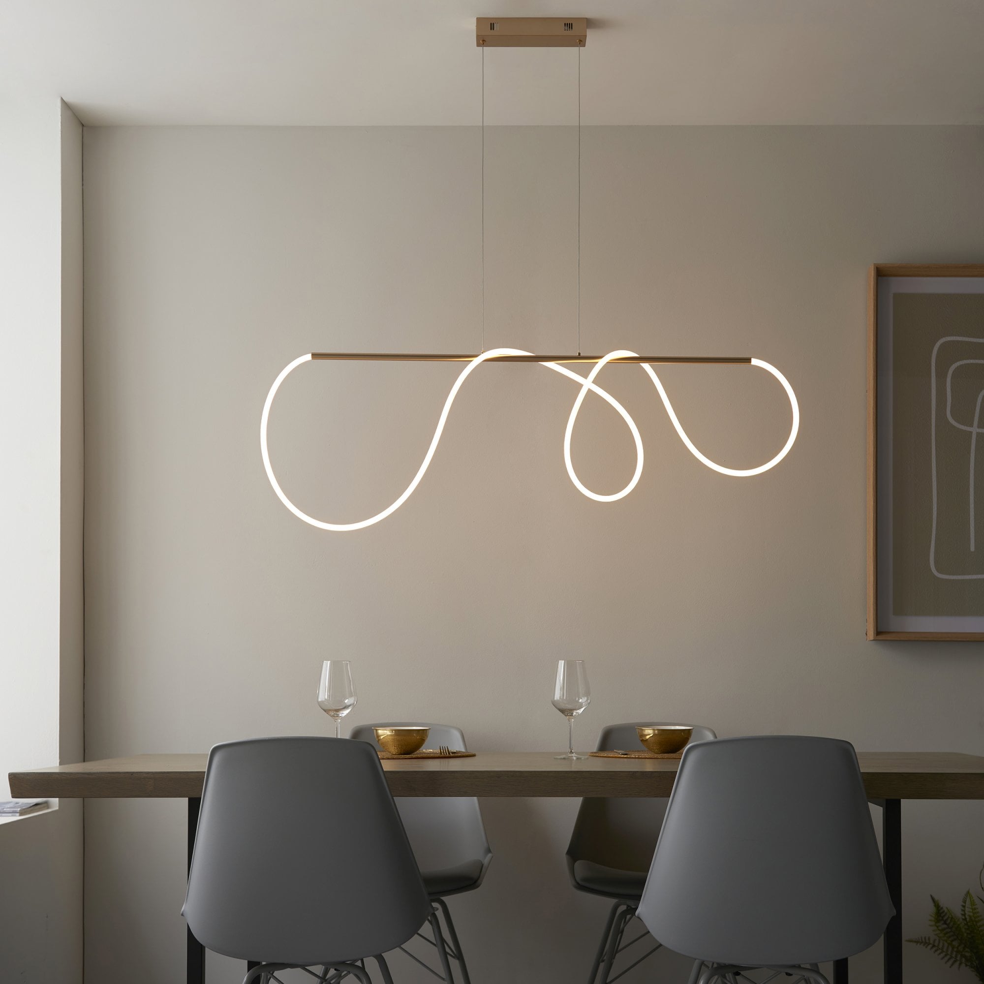 97629 Attalea LED 1 Light Pendant Gold White