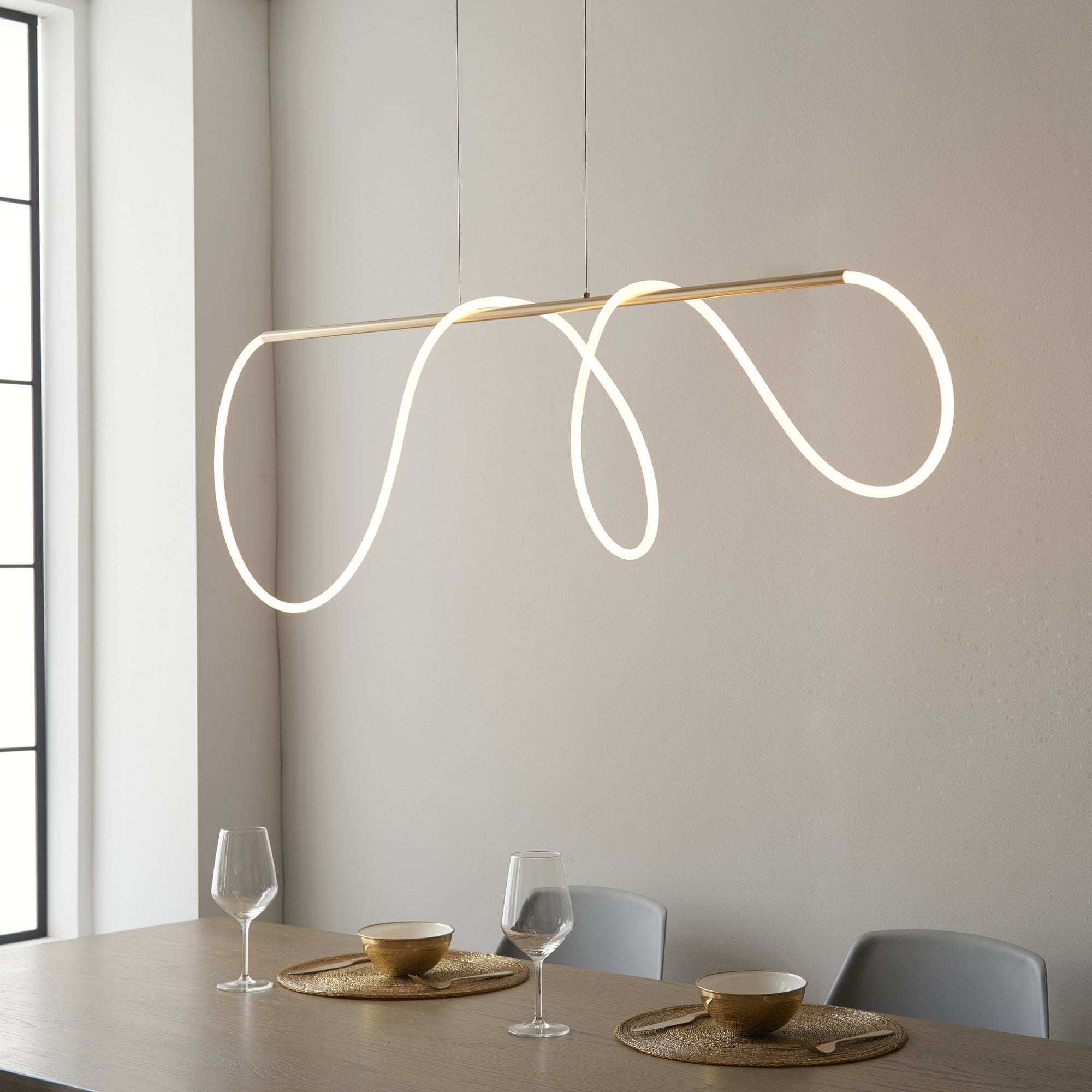 97629 Attalea LED 1 Light Pendant Gold White