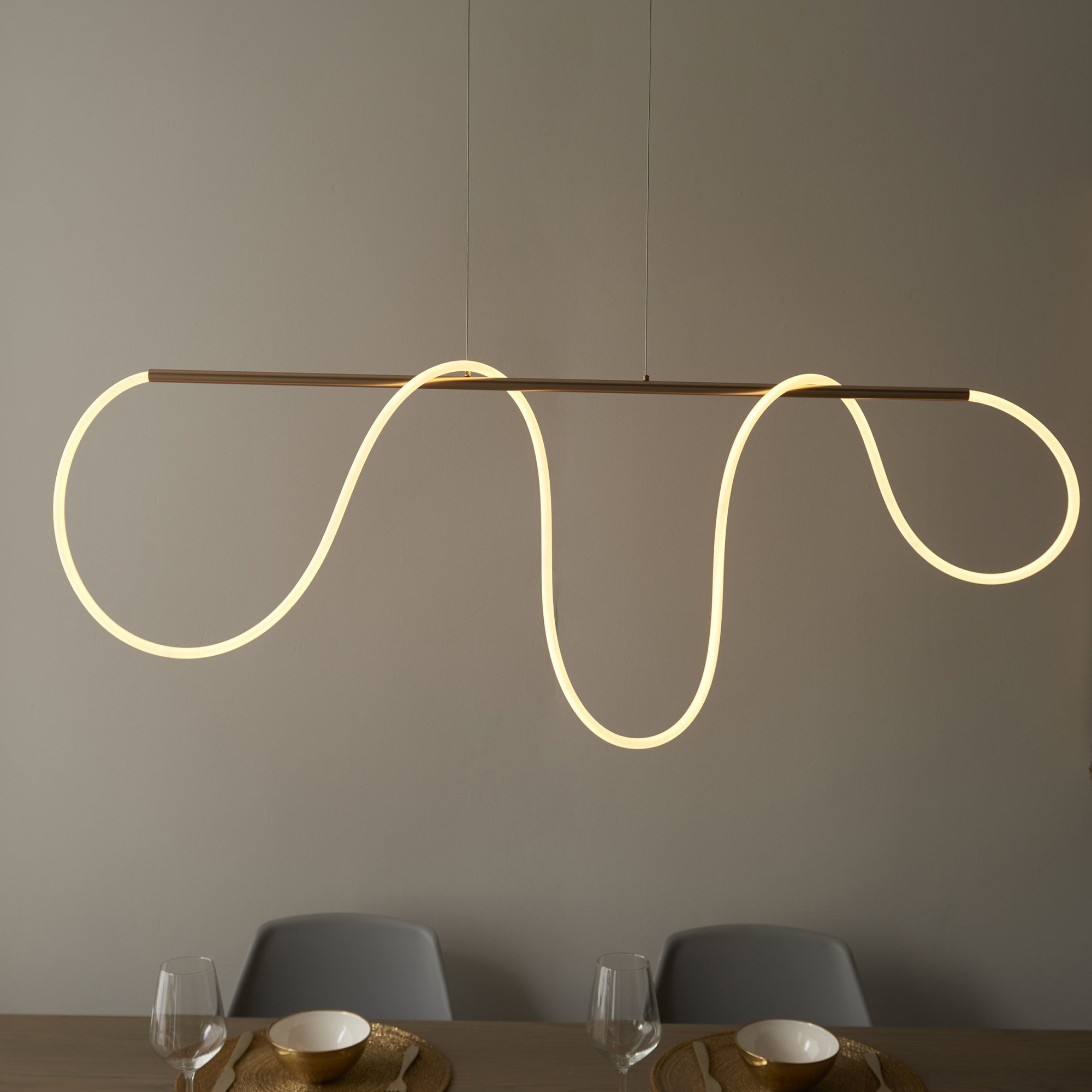 97629 Attalea LED 1 Light Pendant Gold White