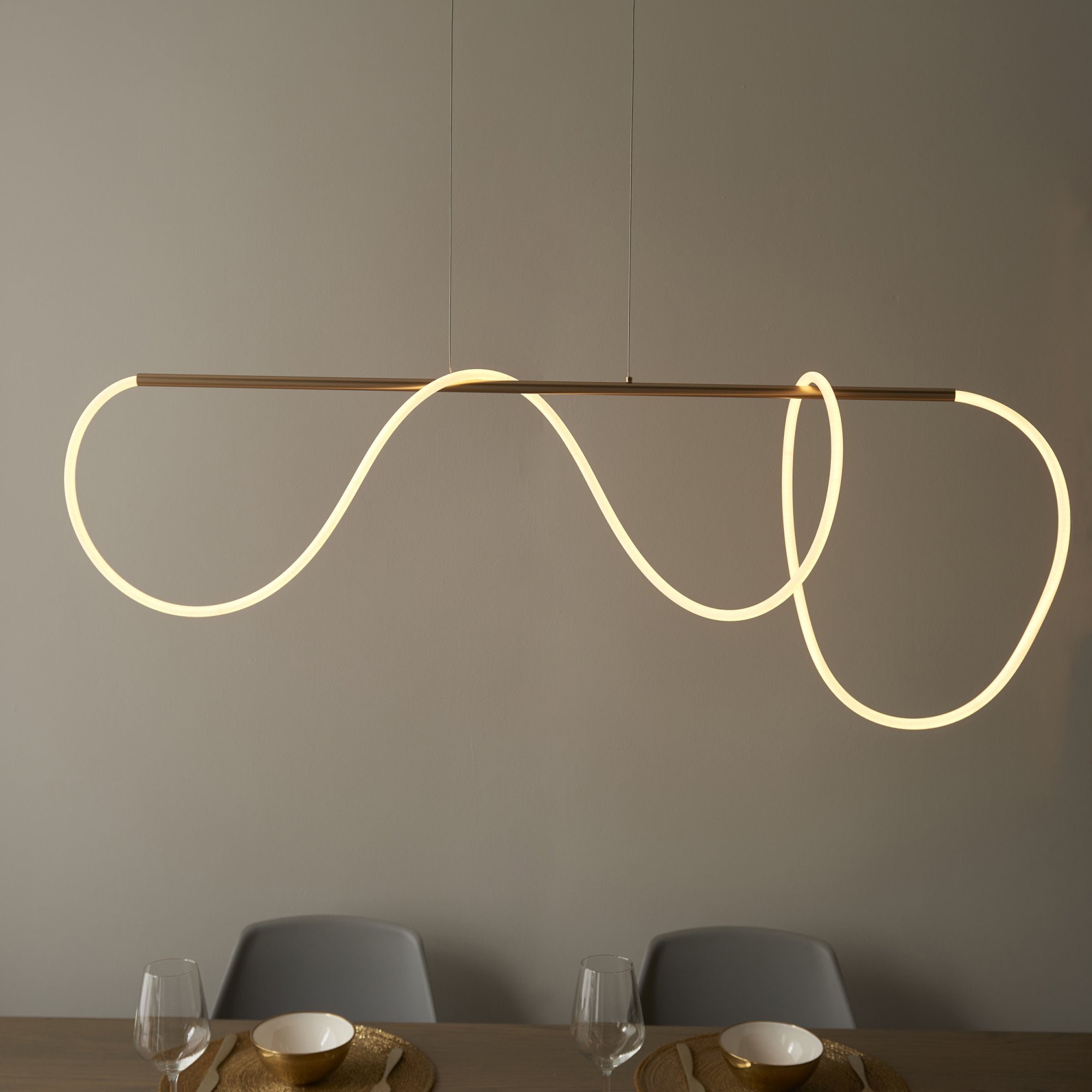97629 Attalea LED 1 Light Pendant Gold White