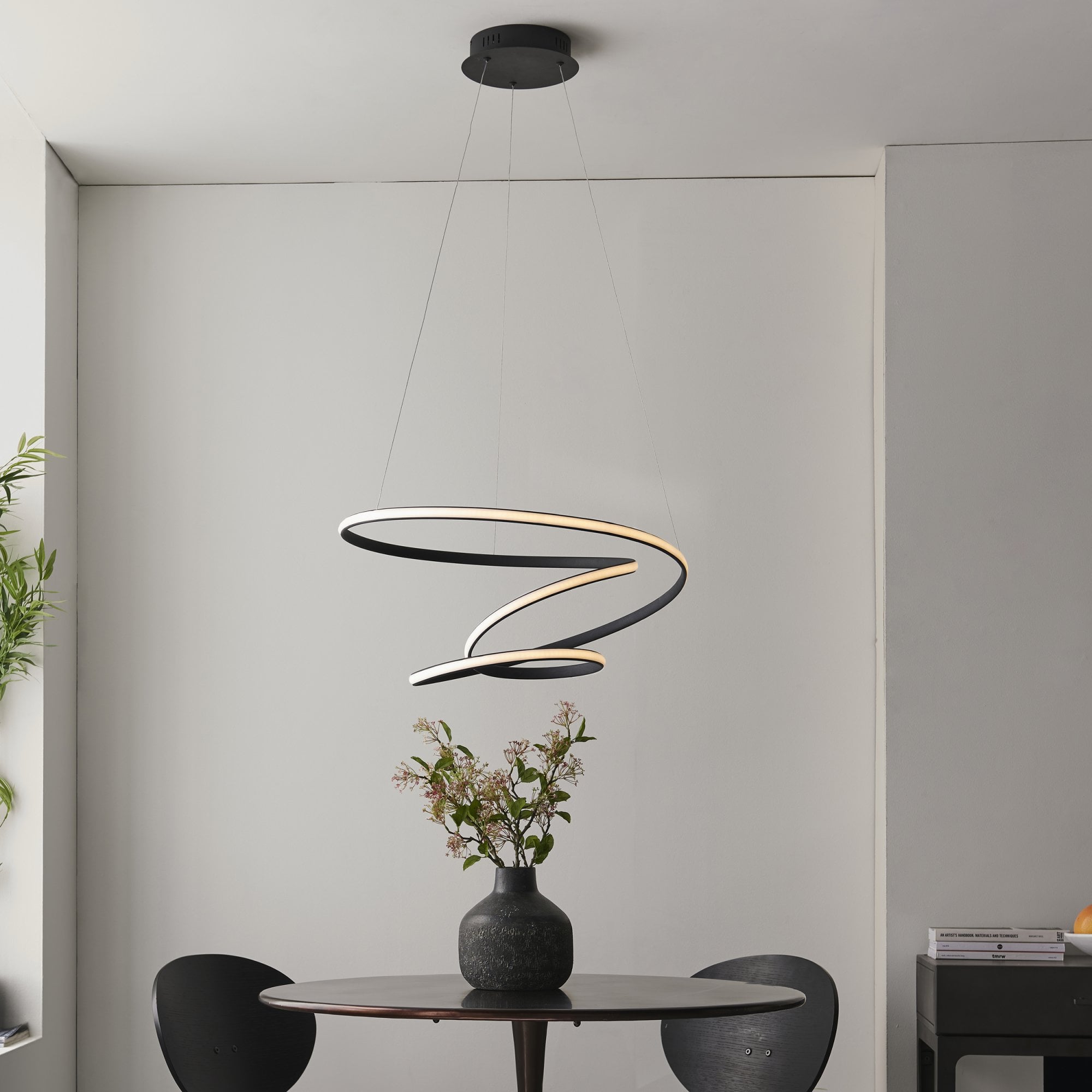 97632 Dune LED 1 Light Pendant Black White