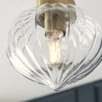 97684 Addington 1 Light Semi Flush Ceiling Light Brass Clear