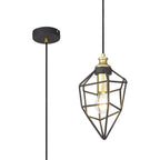 NL71279 Davie Small Pendant Painted Gold & Sand Black