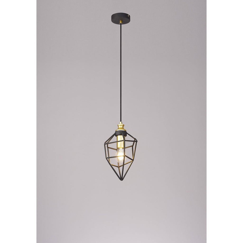 NL71279 Davie Small Pendant Painted Gold & Sand Black
