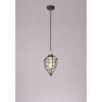 NL71279 Davie Small Pendant Painted Gold & Sand Black